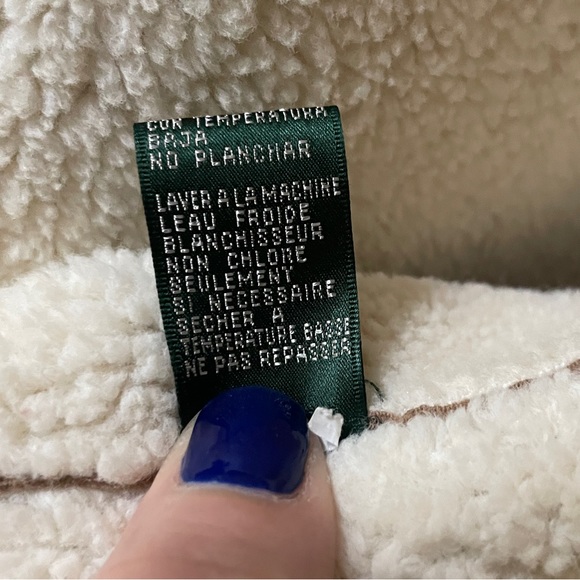 Like New Ralph Lauren Authentic Camel Suede And Sherpa Hooded Zip up Vest - Picture 7 of 7